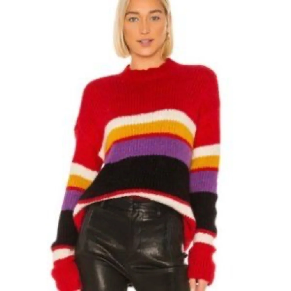 Sanctuary Party Stripe Pullover Red Sweater Medium